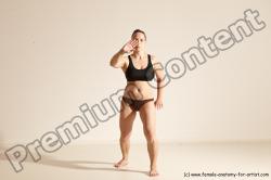 Underwear Martial art Woman White Moving poses Average long colored Dynamic poses Academic